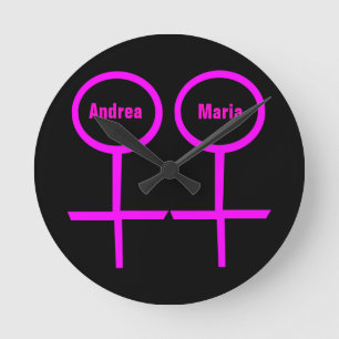 Lesbian Lovers Customizable Wall Clock