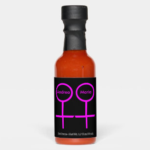Lesbian Lovers Customizable Wedding Hot Sauces