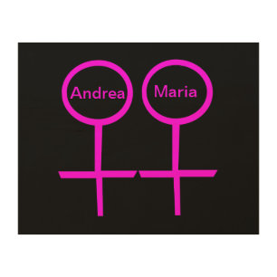 Lesbian Lovers Customizable Wood Wall Art