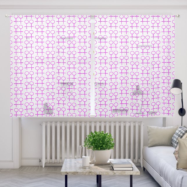 Lesbian Lovers Patterned Sheer Curtains (Living Room)