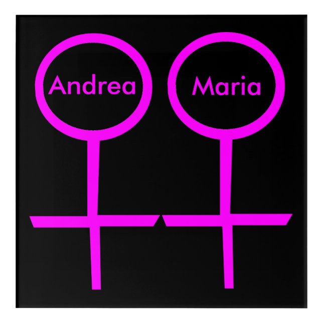 Lesbian Lovers Personalized Acrylic Wall Art (Front)