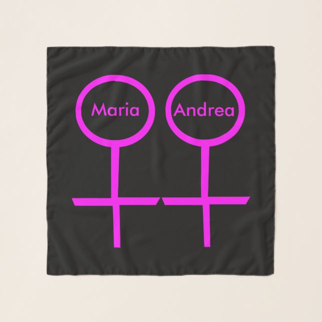 Lesbian Lovers Personalized Chiffon Scarf (Front)
