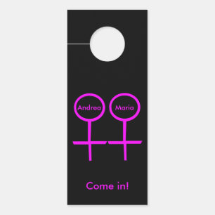 Lesbian Lovers Personalized Door Hanger