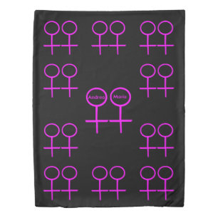 Lesbian Lovers Personalized Duvet Cover