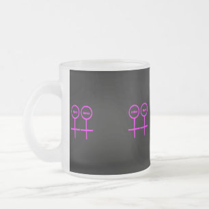 Lesbian Lovers Personalized Frosted Glass Coffee Mug
