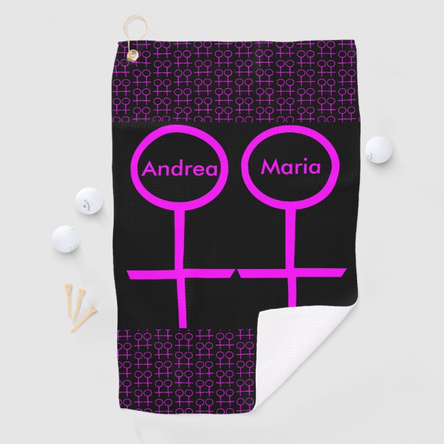 Lesbian Lovers Personalized Golf Towel (InSitu)
