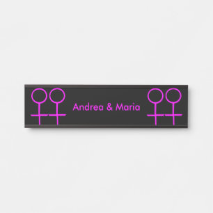 Lesbian Lovers Personalized Hanging Sign