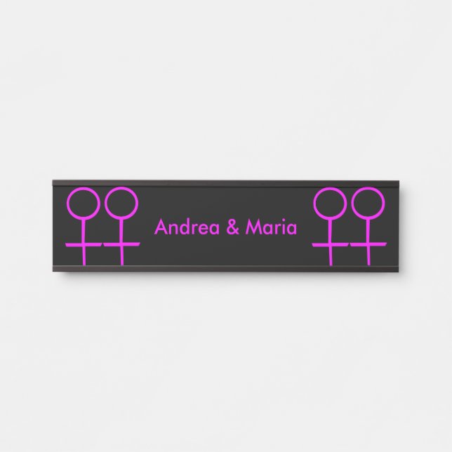 Lesbian Lovers Personalized Hanging Sign (Front)