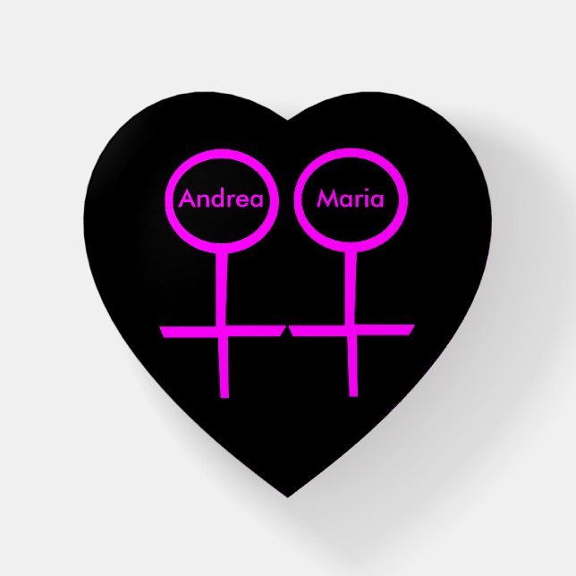 Lesbian Lovers Personalized Paperweight (Front)