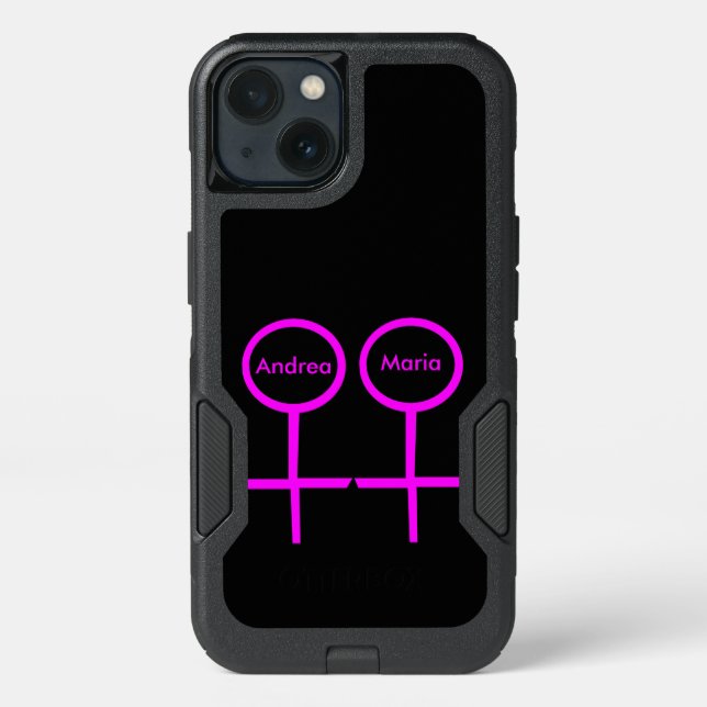 Lesbian Lovers Personalized Phone Case (Back)