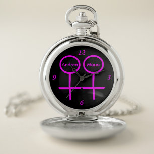 Lesbian Lovers Personalized Pocket Watch