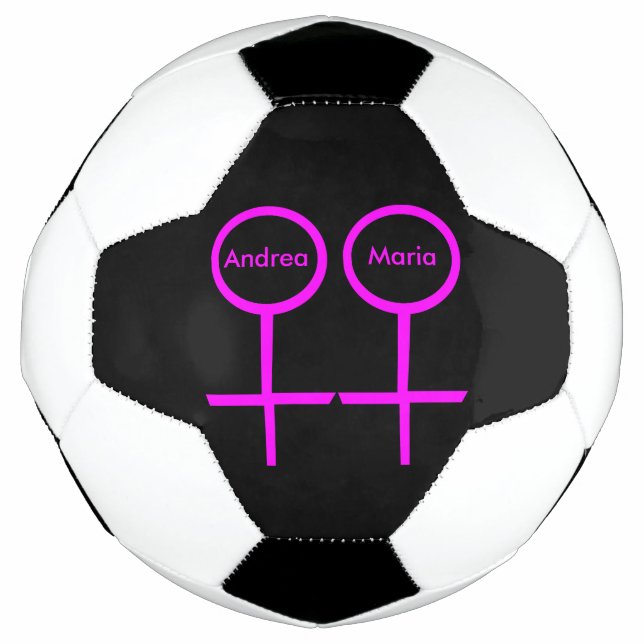Lesbian Lovers Personalized Soccer Ball (Front)
