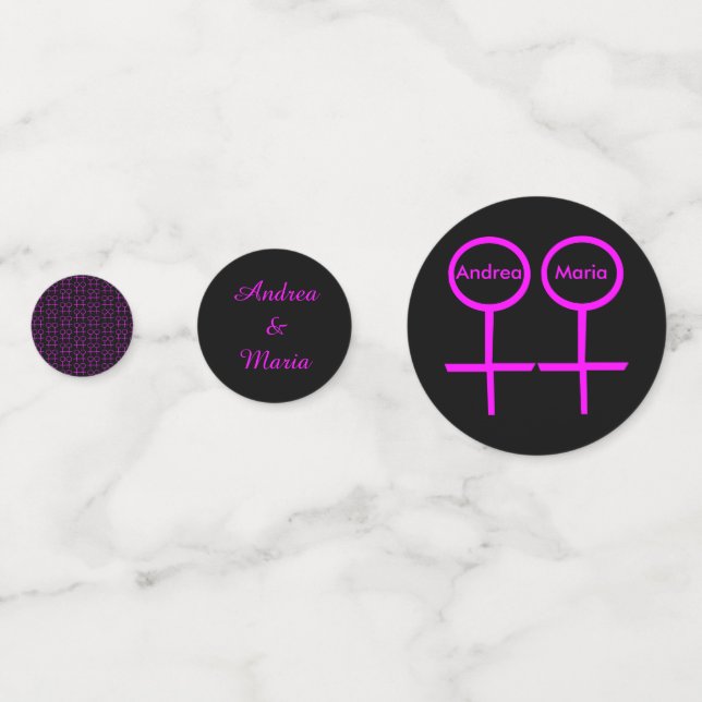 Lesbian Lovers Personalized Table Confetti (Fronts)