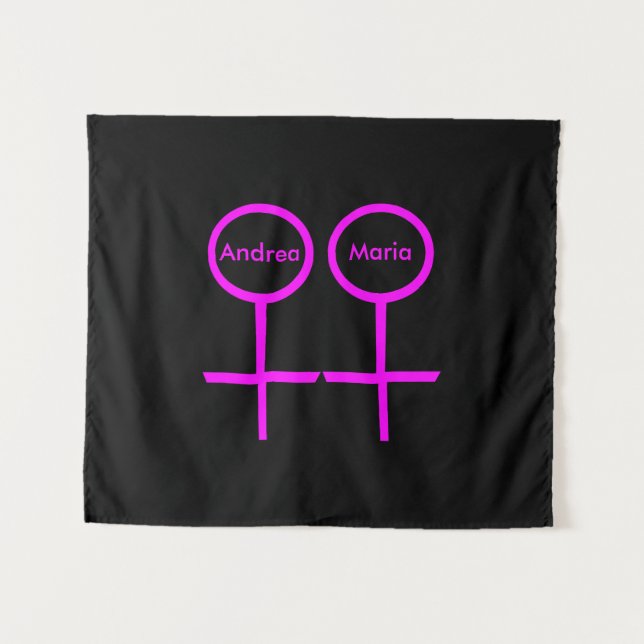 Lesbian Lovers Personalized Tapestry (Front (Horizontal))