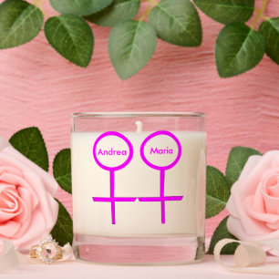 Lesbian Lovers Personalized Wedding Scented Candle