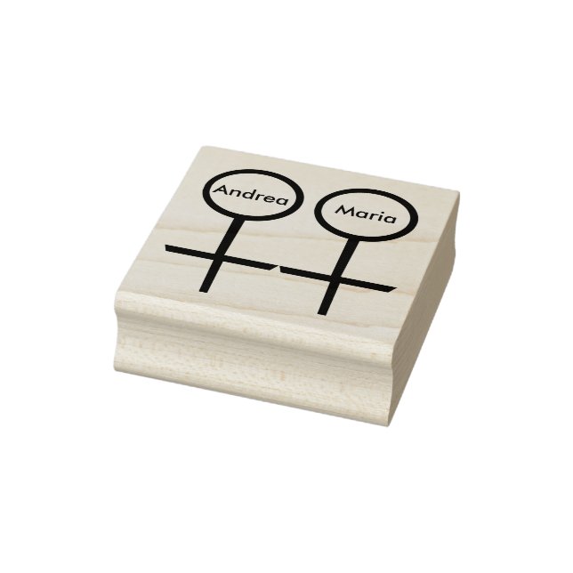 Lesbian Lovers Personalized Wood Art Stamp (Stamp)