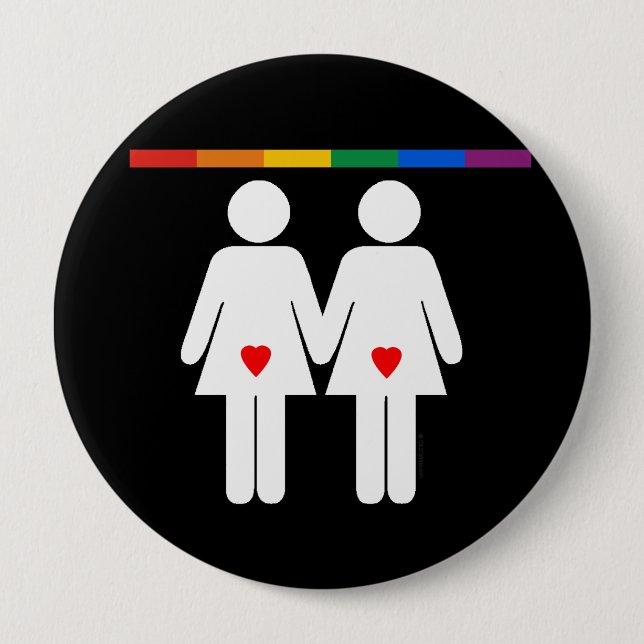 Lesbian Lovers - Pinback Button (Front)