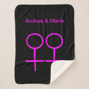 Lesbian Lovers Sherpa Blanket