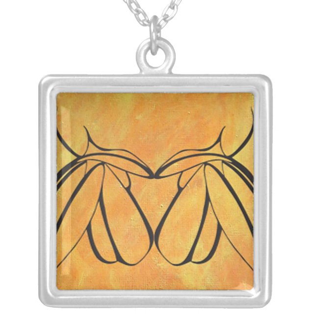 Lesbian Lovers Taking A Relationship Break Silver Plated Necklace (Front)