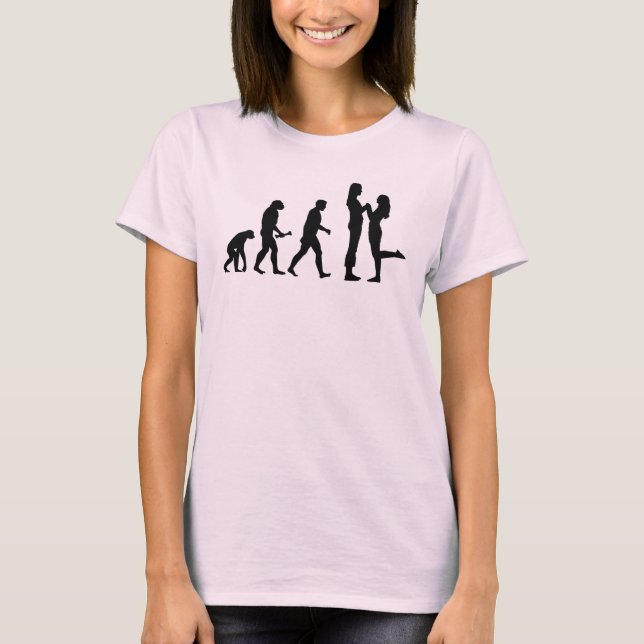 Lesbian Marriage Evolution T-Shirt (Front)