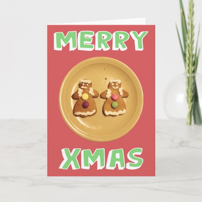 Lesbian "Merry Xmas" Card (blank) (Front)