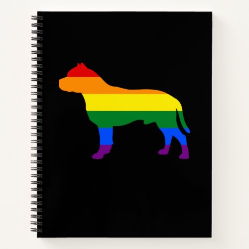 Lesbian Mom Pit Bull Rainbow Flag Top LGBT Dog Notebook