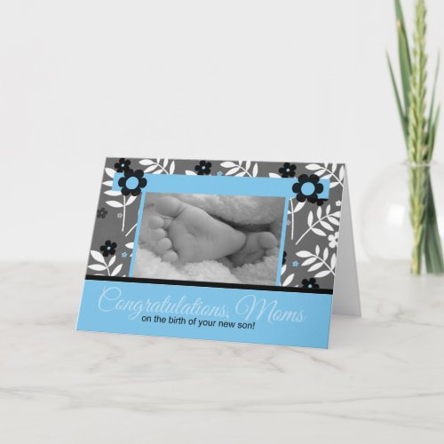 LESBIAN Moms Birth of a Son Congratulations Card