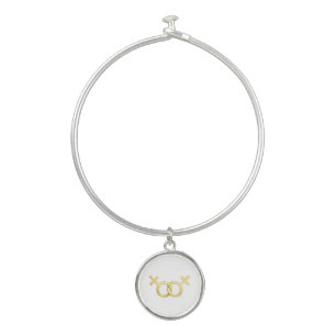 Lesbian Necklace , LGBTQ Pride Jewelry, Dainty Rai Bangle Bracelet
