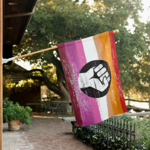 Lesbian Painted Protest Flag