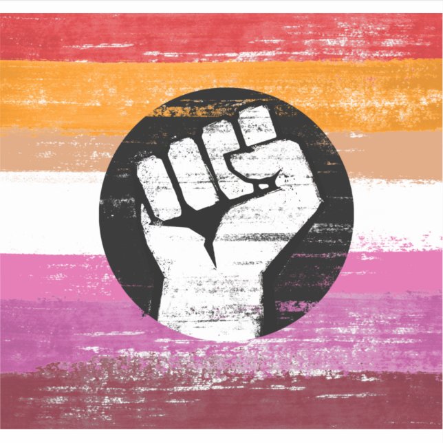 Lesbian Painted Protest Flag Sticker (Front)
