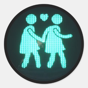 Lesbian Pedestrian Signal Sticker by OllysDoodads at Zazzle