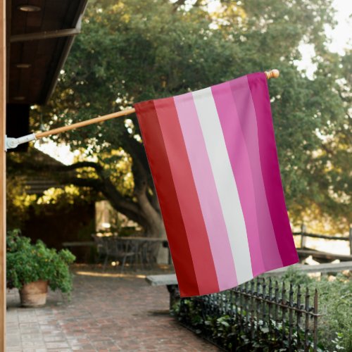 Lesbian Pink Stripe Pride House Flag