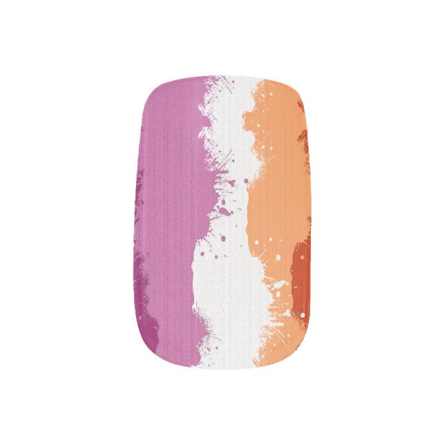 Lesbian Pride Abstract Minx Nail Art (Left Thumb)