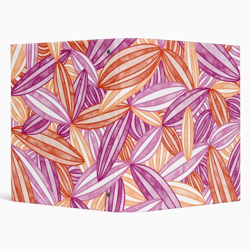 Lesbian Pride Abstract Zen Flower Petals Pink 3 Ring Binder