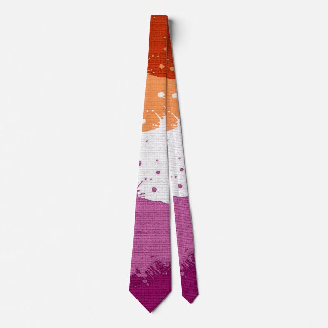Lesbian Pride Abstrakt  Neck Tie (Front)