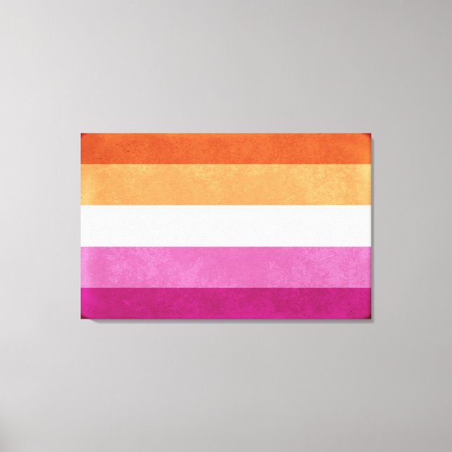  Lesbian Pride and Support Flag Colors Art Canvas  (Front)
