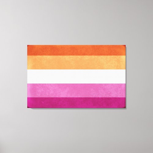  Lesbian Pride and Support Flag Colors Art Canvas 