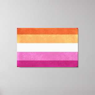 Lesbian Pride and Support Flag Colors Art Canvas Print