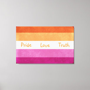 Lesbian Pride and Support Flag Colors Art Canvas Print