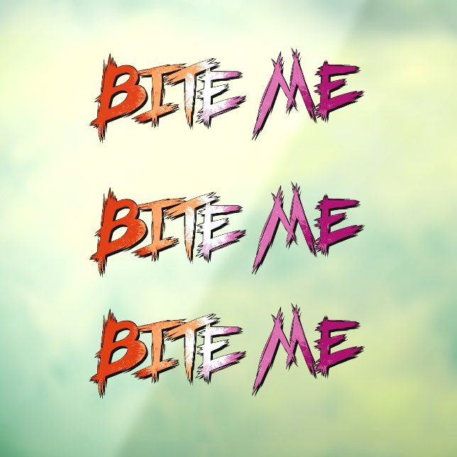 Lesbian Pride Bite Me Window Cling (Sheet 3)