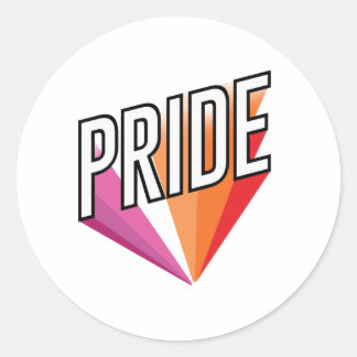 Lesbian Pride Burst Classic Round Sticker
