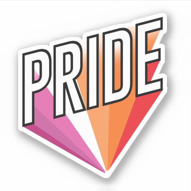Lesbian Pride Burst Sticker (Front)
