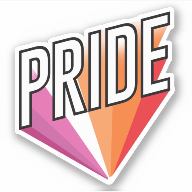 Lesbian Pride Burst Sticker (Front)