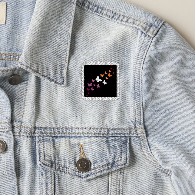 Lesbian Pride Butterfly Trail Patch (On Jacket)