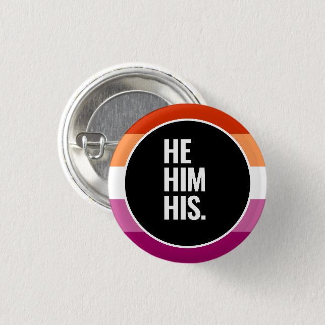 Lesbian Pride Button (Front & Back)