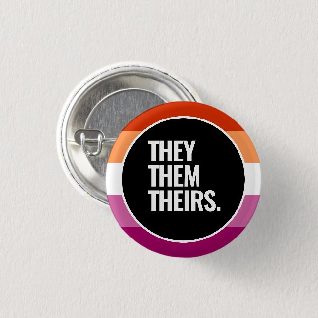 Lesbian Pride Button (Front & Back)