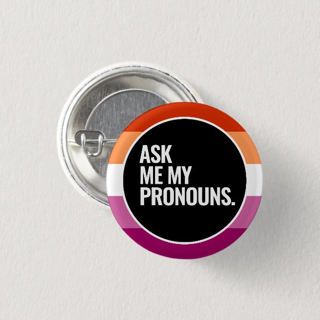 Lesbian Pride Button (Front & Back)