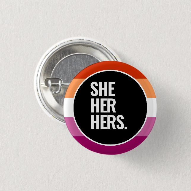 Lesbian Pride Button (Front & Back)