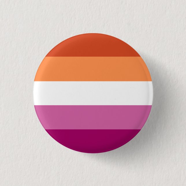 Lesbian Pride Button (Orange/Pink) (Front)