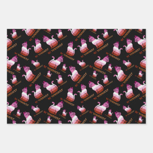 Lesbian Pride Cat - Be Yourself Wrapping Paper Sheets